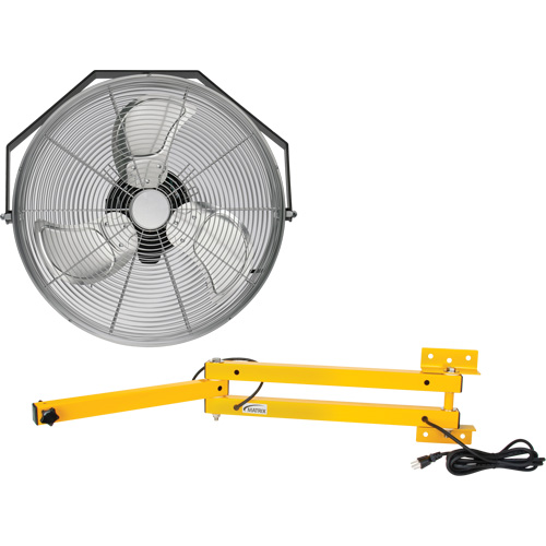 Industrial Workstation Fan Kit with Double Locking Arm, 18" Dia., 3 Speeds PR Distribution
