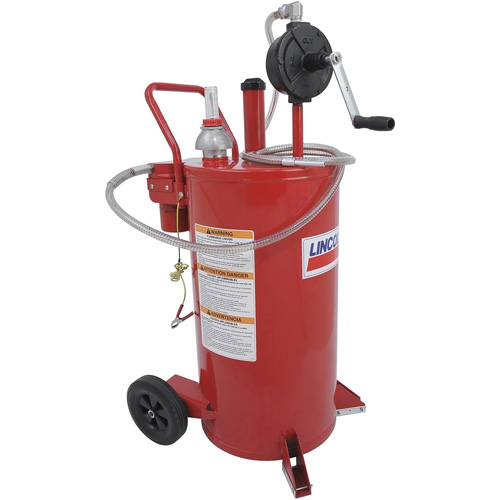 Chariot &agrave; carburant en acier de 25 gallons avec pompe rotative bidirectionnelle et filtre PR Distribution