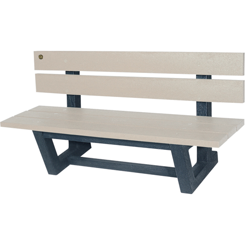 Bancs de parc d'ext&eacute;rieur, Plastique recycl&eacute;, 60" lo x 22-13/16" la x 29-13/16" h, Sable PR Distribution