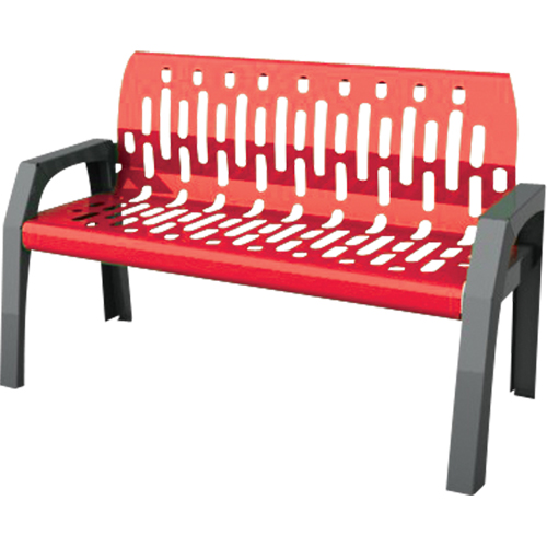 Bancs Stream, Acier, 48" lo x 25" la x 34" h, Rouge PR Distribution