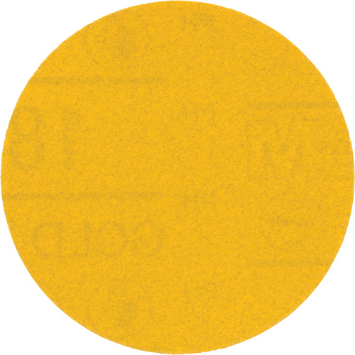 Hookit Gold Abrasive Disc, 09213, 3" Dia., 180 Grit, Aluminum Oxide, C-Weight PR Distribution