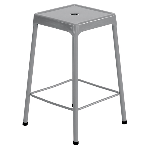 Tabouret en acier pour comptoir Safco, Stationnaire, Fixe, 25", Acier Si&egrave;ge, Gris PR Distribution