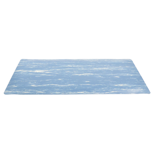 Tapis &agrave; surface marbr&eacute; Sof-Tyle Grande No 970, Lisse, 2' x 3' x 1", Bleu, Caoutchouc PR Distribution