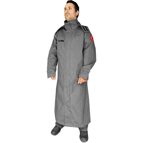 Manteau ignifuge de 52' avec capuchon fixe CoreMAX, 2T-Grand, Gris PR Distribution