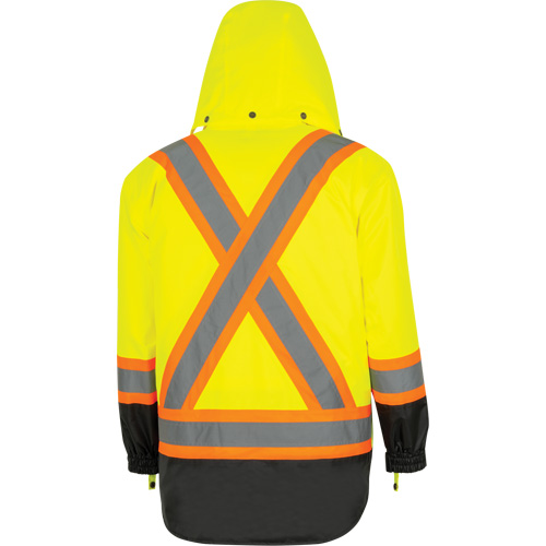 Parka de s&eacute;curit&eacute; d'hiver imperm&eacute;able 7-en-1 5057 Pioneer Yukon, Polyester, Noir/Jaune lime haute visibilit&eacute;, T-petit PR Distribution