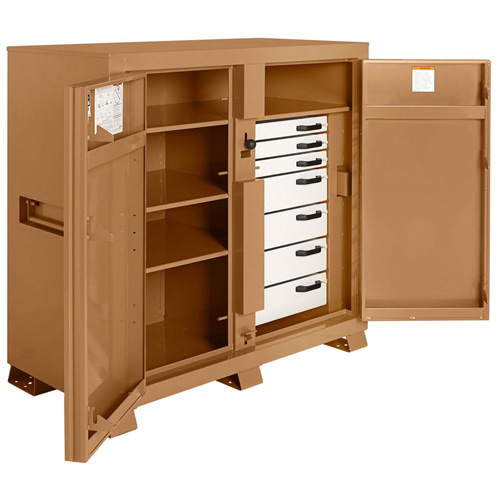 Armoire de chantier mod&egrave;le 112 avec cadenas, Acier, 54,9 pi³, Havane PR Distribution