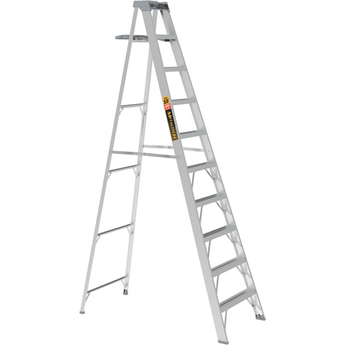 Step Ladder with Paint Tray, 10', Aluminum, 225 lbs. Capacity, Type 2 PR Distribution