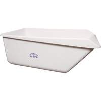 Angled Dump Tub with Drain, Plastic, White PR Distribution