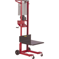 Platform Lift Stacker, Hand Winch Operated, 500 lbs Capacity, 54" Max Lift PR Distribution