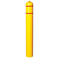 Smooth Bollard Cover With Reflective Stripes, 4" Dia. x 56" L, Yellow PR Distribution