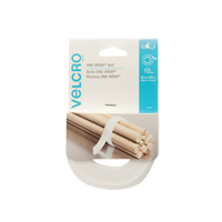 Ruban d'attaches One-Wrap, Boucle et crochet, 12' x 3/4", Auto-aggripant, Blanc PR Distribution