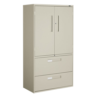 Armoire Multi-Stor, Acier, 3 Tablettes, 65-1/4" h x 36" la x 18" P, Beige PR Distribution