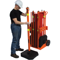 Portable Safety Zone, 100' L, Steel, Orange PR Distribution