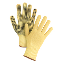 Gants tricot&eacute;s sans couture &agrave; pois, Taille Grand/9, Calibre 7, Rev&ecirc;tement PVC, Enveloppe en Kevlar, ASTM ANSI niveau A2/EN 388 niveau 3 PR Distribution