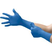 Gants dexamen m&eacute;dical Microflex SafeGrip SG-375, Petit, Latex, 11 mils, Sans poudre, Bleu, Classe 2 PR Distribution