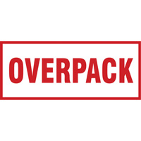 &eacute;tiquette de manutention Overpack, 6" lo x 2-1/2" la, Rouge/blanc PR Distribution
