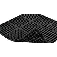 Tapis antifatigue &agrave; imbrication Cushion-Ease 550, &agrave; fentes, 3' x 3' x 3/4", Noir, Caoutchouc PR Distribution