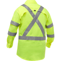 Chemise de travail &agrave; manches longues et X au dos Bisley avec X-Airflow, Poly-coton, Petit, Jaune lime haute visibilit&eacute; PR Distribution