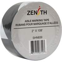 Aisle Marking Tape, 2" x 108', PVC, Noir et blanc PR Distribution