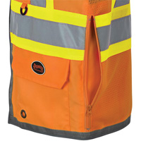 Veste de s&eacute;curit&eacute; pour arpenteur Pioneer avec fermeture &agrave; glissi&egrave;re et dos en maille, Orange haute visibilit&eacute;, Petit, Polyester PR Distribution