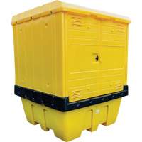 Hard Cover IBC Spill Pallet, 70" L x 70" W x 90" H, 1135 lbs. Load Capacity PR Distribution