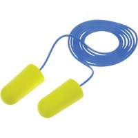 Bouchons d'oreilles n&eacute;on jaune E-A-Rsoft, Vrac - Sac en poly, Avec cordon PR Distribution