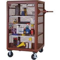 Mobile Mesh Cabinet, Steel, 22 Cubic Feet, Red PR Distribution