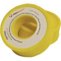 Ruban &agrave; filetage pour tuyau en PTFE pour industrie p&eacute;troli&egrave;re et gazi&egrave;re, 12,7 mm (1/2") x 6,6 m (21,67'), Jaune PR Distribution