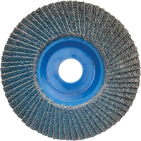 Disque &agrave; lamelles &agrave; grain grossier BlueFire, 5" x 7/8", Type 27, Grain 60, Alumine de zirconium PR Distribution