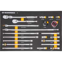 Ensemble d'outils &agrave; cliquet et d'entraînement 3/8" &agrave; 90 dents avec plateau de rangement en mousse PR Distribution