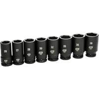 6 Point SAE Socket Set, 8 Pcs, Impact, 3/4" Drive Size, Deep PR Distribution