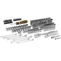 Jeu d'outils manuels pour m&eacute;canicien 90T SAE/m&eacute;trique avec prises 1/4" & 3/8" PR Distribution