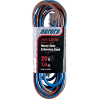 TPE-Rubber Extension Cord With Light Indicator, All-Weather, SJEOW, 14/3 AWG, 15 A, 25' PR Distribution