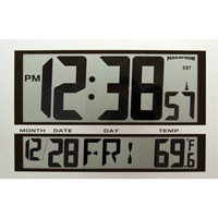 Horloge géante, Numérique, À piles, 16,5" la x 1,7" p x 11" h, Argent XD075 | PR Distribution